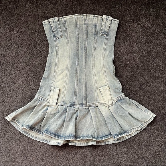 Jaded London Corset Denim Kilt Mini Dress - Picture 5 of 6